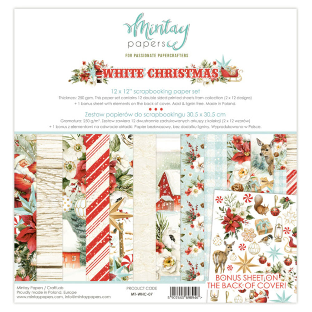 Mintay White Christmas 12x12 Inch Scrapbooking Paper Set (MT-WHC-07) Mintay White Christmas 12x12 Inch Scrapbooking Paper Set (MT-WHC-07)