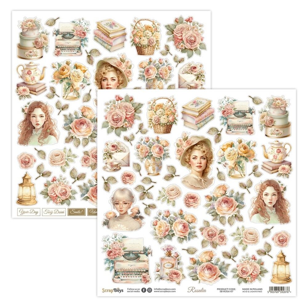ScrapBoys Rosalia 12x12 Inch Paper Pack (SB-ROSA-08) ScrapBoys Rosalia 12x12 Inch Paper Pack (SB-ROSA-08)