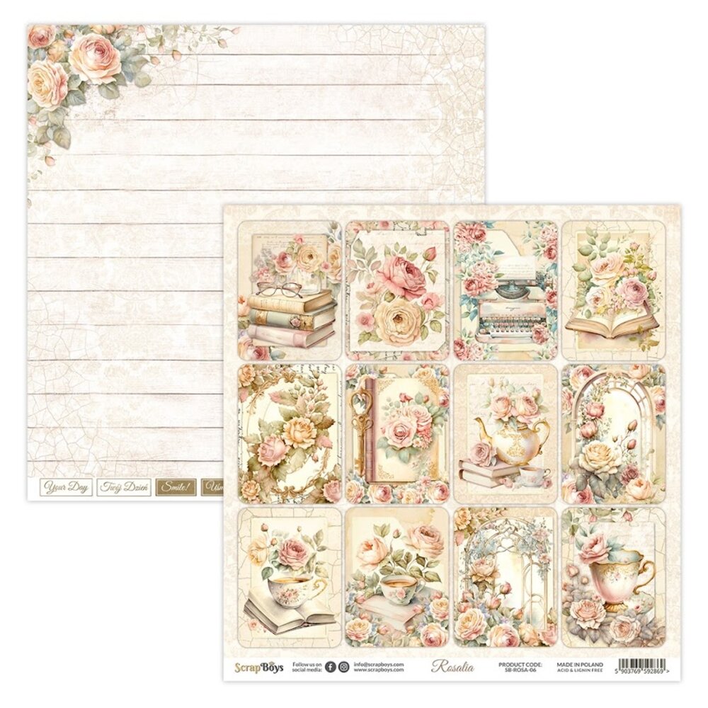 ScrapBoys Rosalia 12x12 Inch Paper Pack (SB-ROSA-08) ScrapBoys Rosalia 12x12 Inch Paper Pack (SB-ROSA-08)