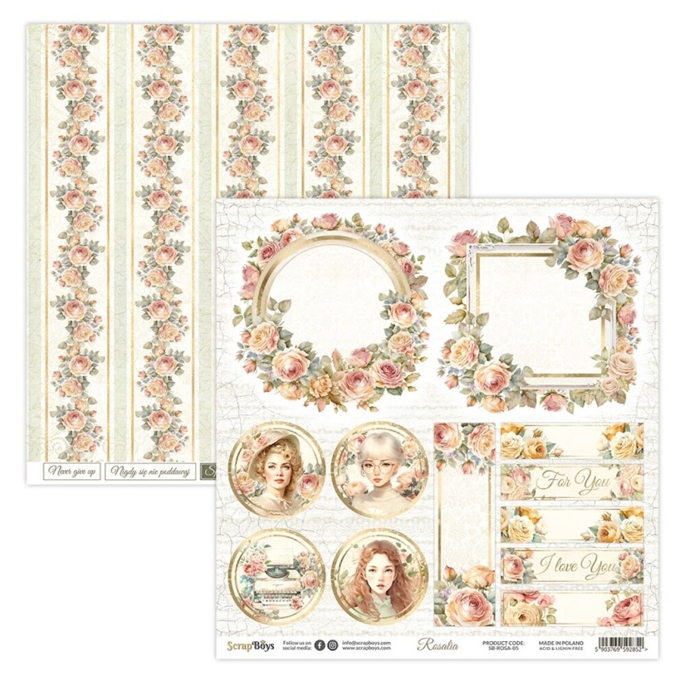 ScrapBoys Rosalia 12x12 Inch Paper Pack (SB-ROSA-08) ScrapBoys Rosalia 12x12 Inch Paper Pack (SB-ROSA-08)