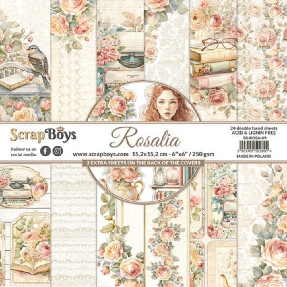 ScrapBoys Rosalia 6x6 Inch Paper Pad (SB-ROSA-09) ScrapBoys Rosalia 6x6 Inch Paper Pad (SB-ROSA-09)