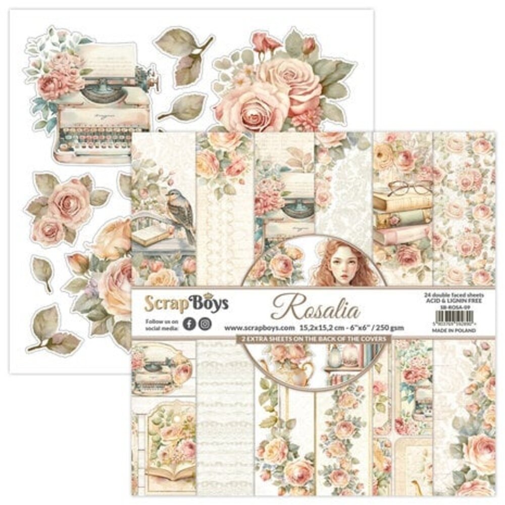 ScrapBoys Rosalia 6x6 Inch Paper Pad (SB-ROSA-09) ScrapBoys Rosalia 6x6 Inch Paper Pad (SB-ROSA-09)