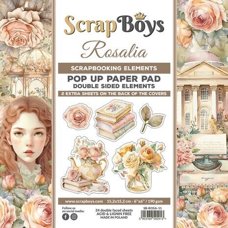 ScrapBoys Rosalia 6x6 Inch Pop Up Paper Pad (SB-ROSA-11) ScrapBoys Rosalia 6x6 Inch Pop Up Paper Pad (SB-ROSA-11)