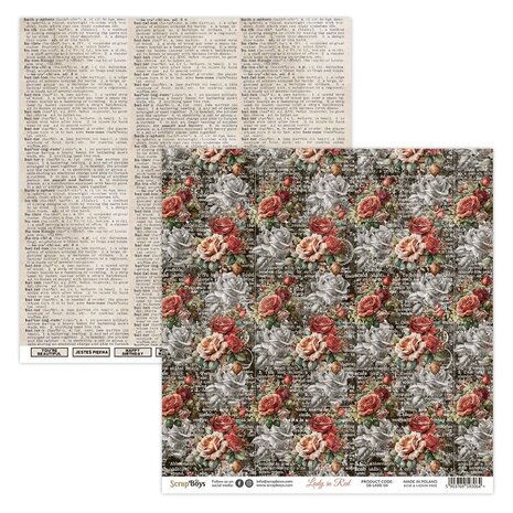 ScrapBoys Lady in Red 12x12 Inch Paper Pack (SB-LARE-08)