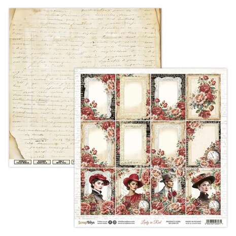 ScrapBoys Lady in Red 12x12 Inch Paper Pack (SB-LARE-08)