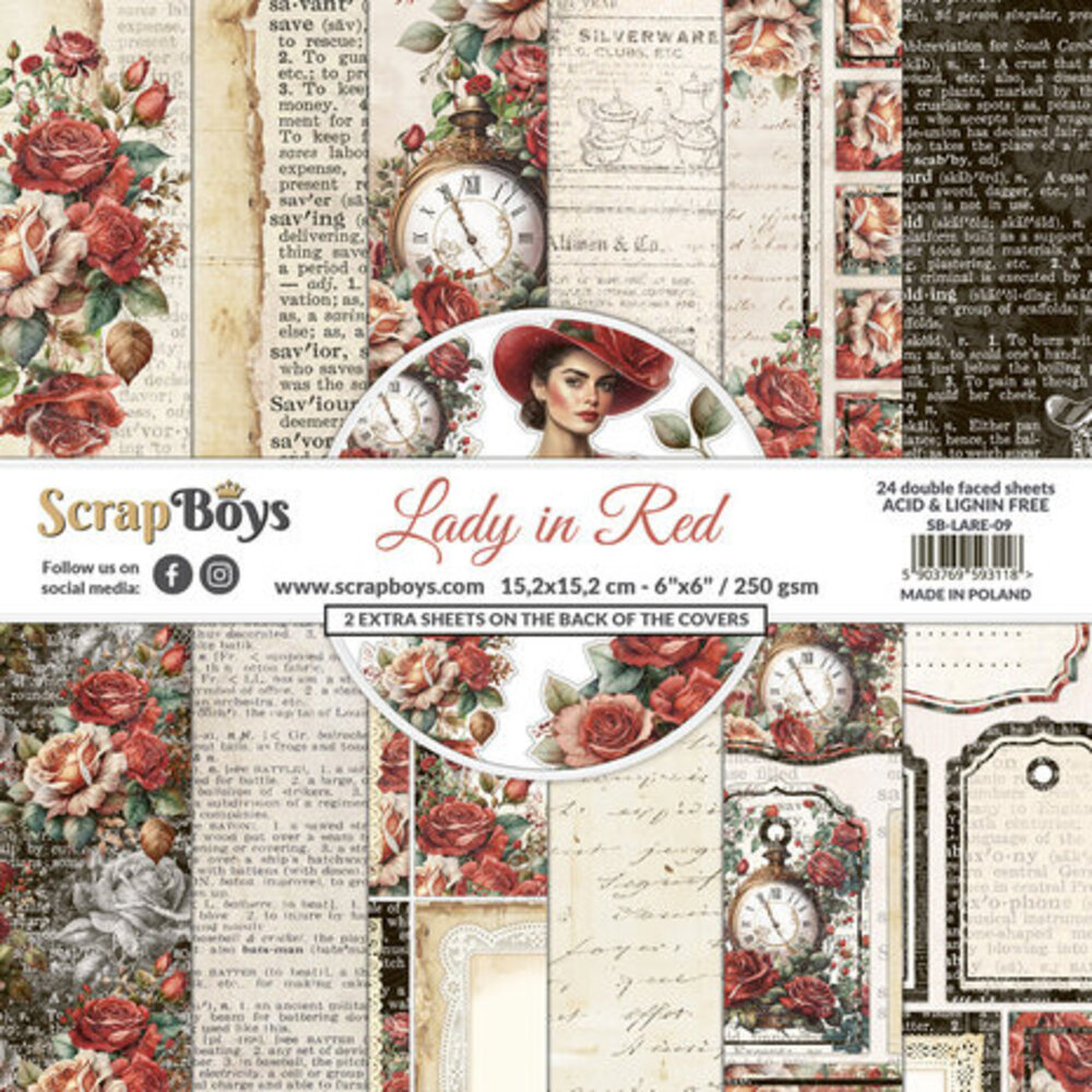 ScrapBoys Lady in Red 6x6 Inch Paper Pad (SB-LARE-09) ScrapBoys Lady in Red 6x6 Inch Paper Pad (SB-LARE-09)