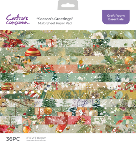 Crafter's Companion Season's Greetings 12x12 Inch Paper Pad (CC-PAD12-SEGR)