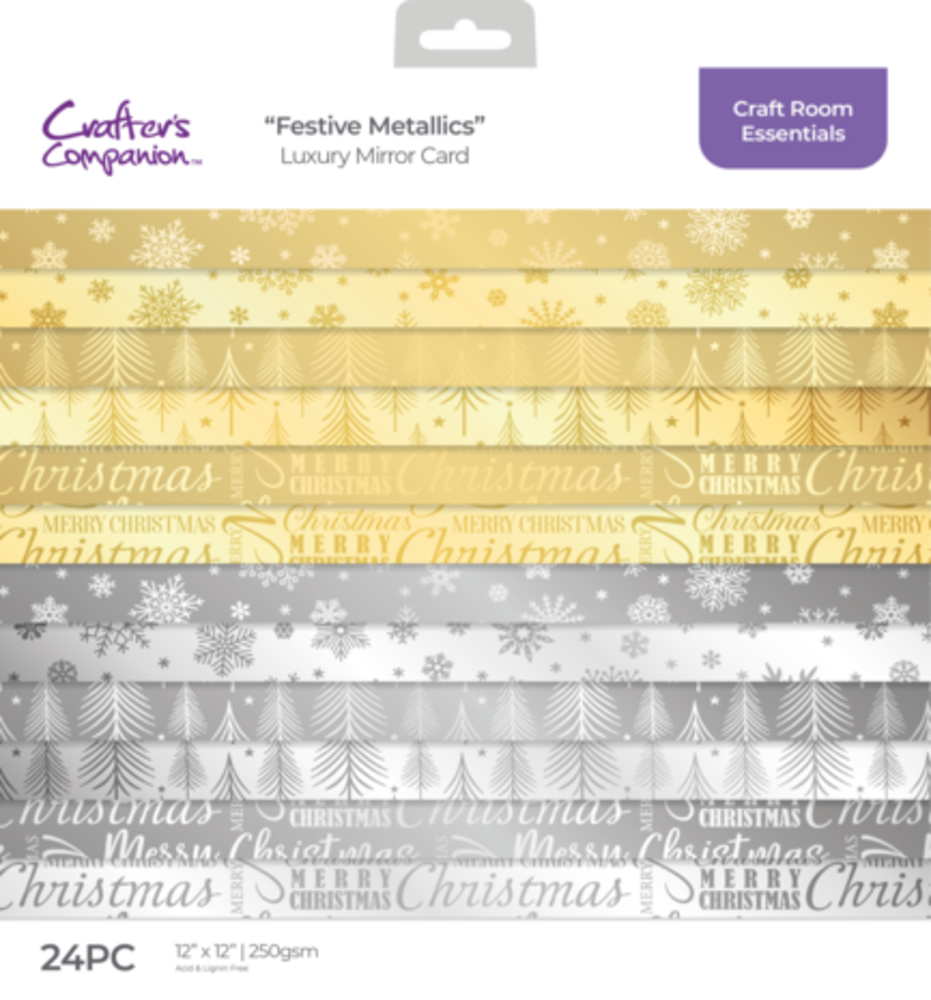 Crafter's Companion Festive Metallics 12x12 Inch Luxury Mirror Card (CC-LMC12-FEMETA)