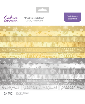 Crafter's Companion Festive Metallics 12x12 Inch Luxury Mirror Card (CC-LMC12-FEMETA)