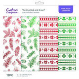 Crafter's Companion Festive Red & Green 12x12 Inch Luxury Foiled Acetate Pack (CC-PAD12-LUXF-FERG)