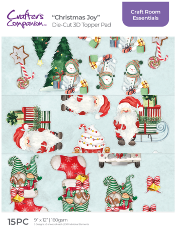 Crafter's Companion Christmas Joy 3D Topper Pad (CC-CRE-DTPAD9-CJOY)