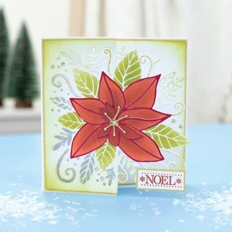 Crafter's Companion Half Create a Card Die Joyous Poinsettia (GEM-MD-CAD-JOPO)