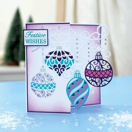 Crafter's Companion Half Create a Card Die Pretty Baubles (GEM-MD-CAD-PRBA)