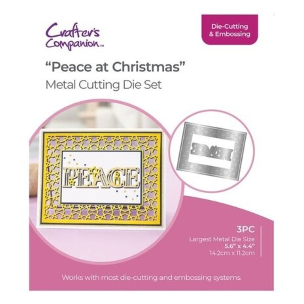 Crafter's Companion Festive Frames & Sentiments Die Peace at Christmas (GEM-MD-ELE-PATC)