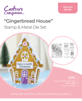 Crafter's Companion Shaped Card Base Stamp & Die Gingerbread House (GEM-STD-GINGBR) Crafter's Companion Shaped Card Base Stamp & Die Gingerbread House (GEM-STD-GINGBR)