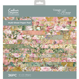 Crafter's Companion Vintage Rose 12x12 Inch Paper Pad (NGA-VR-PAD12)