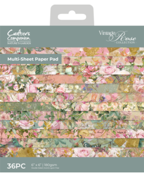 Crafter's Companion Vintage Rose 6x6 Inch Paper Pad (NGA-VR-PAD6) Crafter's Companion Vintage Rose 6x6 Inch Paper Pad (NGA-VR-PAD6)