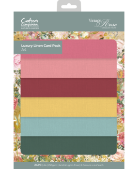 Crafter's Companion Vintage Rose A4 Luxury Linen Card Pack (NGA-VR-LINEN-A4) Crafter's Companion Vintage Rose A4 Luxury Linen Card Pack (NGA-VR-LINEN-A4)