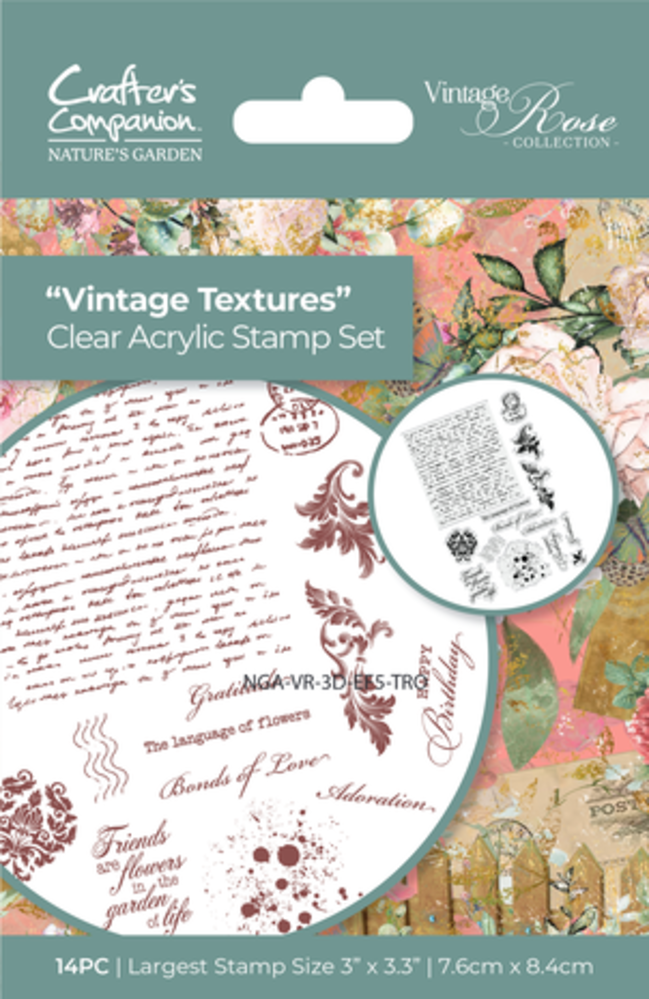 Crafter's Companion Vintage Rose Clear Stamp Vintage Textures (NGA-VR-CA-ST-VTE) Crafter's Companion Vintage Rose Clear Stamp Vintage Textures (NGA-VR-CA-ST-VTE)