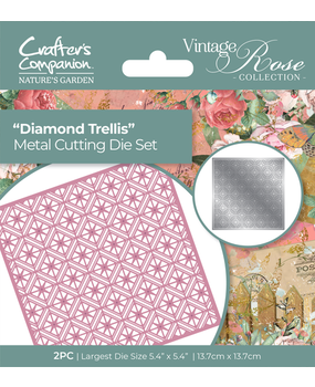 Crafter's Companion Vintage Rose Diamond Trellis Die (NGA-VR-MD-DTR)