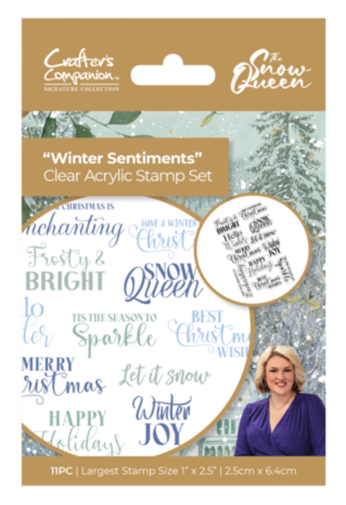 Crafter's Companion The Snow Queen Clear Stamp Winter Sentiments (S-SQ-CA-ST-WISE)