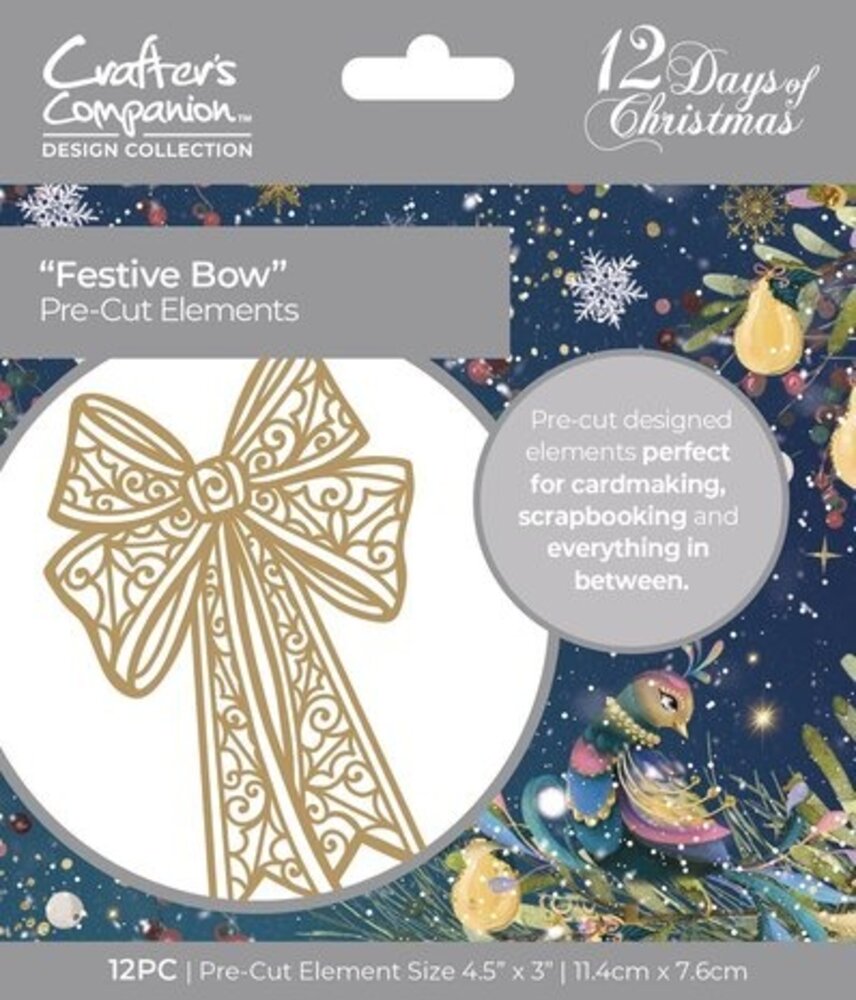 Crafter's Companion Twelve Days of Christmas Pre-cut Elements Festive Bow (TDC-QPCE-FEBO) Crafter's Companion Twelve Days of Christmas Pre-cut Elements Festive Bow (TDC-QPCE-FEBO)