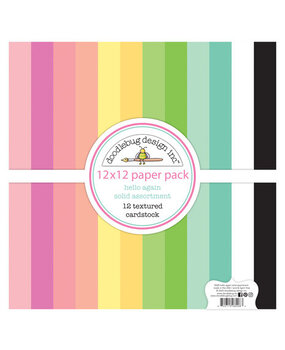 Doodlebug Design Inc. Hello Again 12x12 Inch Textured Cardstock Solid Paper Pack (8208)