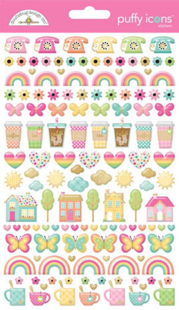 Doodlebug Design Inc. Hello Again Puffy Icons Stickers (8171)
