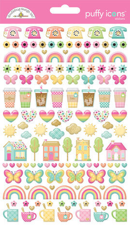Doodlebug Design Inc. Hello Again Puffy Icons Stickers (8171)