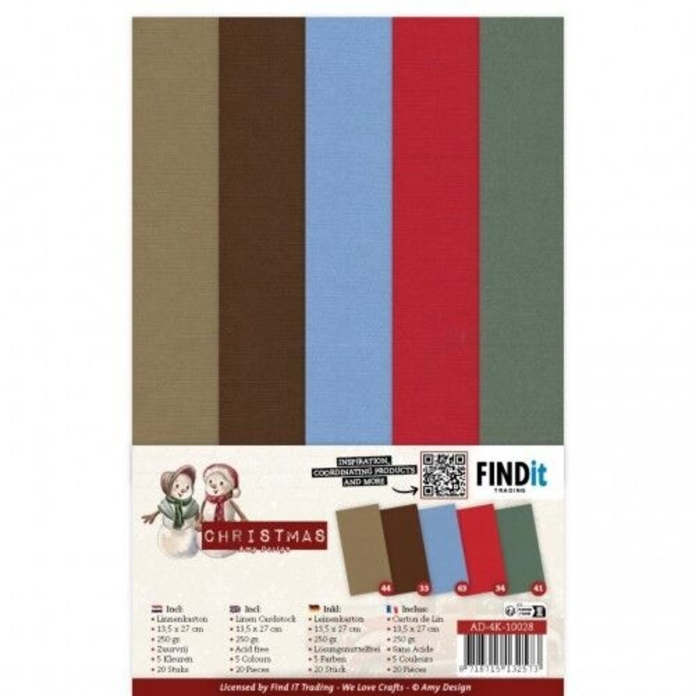 Amy Design Snowy Christmas 4K Linen Cardstock Pack (AD-4K-10028)