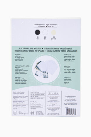 Sizzix Smooth Cardstock A4 Black/Ivory/White (665989)