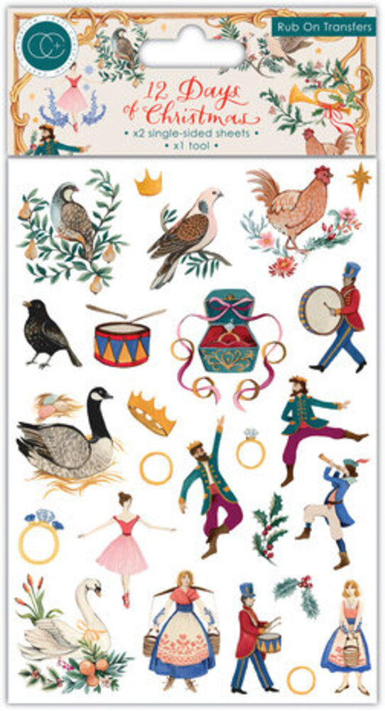 Craft Consortium 12 Days of Christmas Rub-on Transfers (CCRUBT006) Craft Consortium 12 Days of Christmas Rub-on Transfers (CCRUBT006)