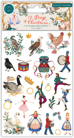 Craft Consortium 12 Days of Christmas Rub-on Transfers (CCRUBT006) Craft Consortium 12 Days of Christmas Rub-on Transfers (CCRUBT006)