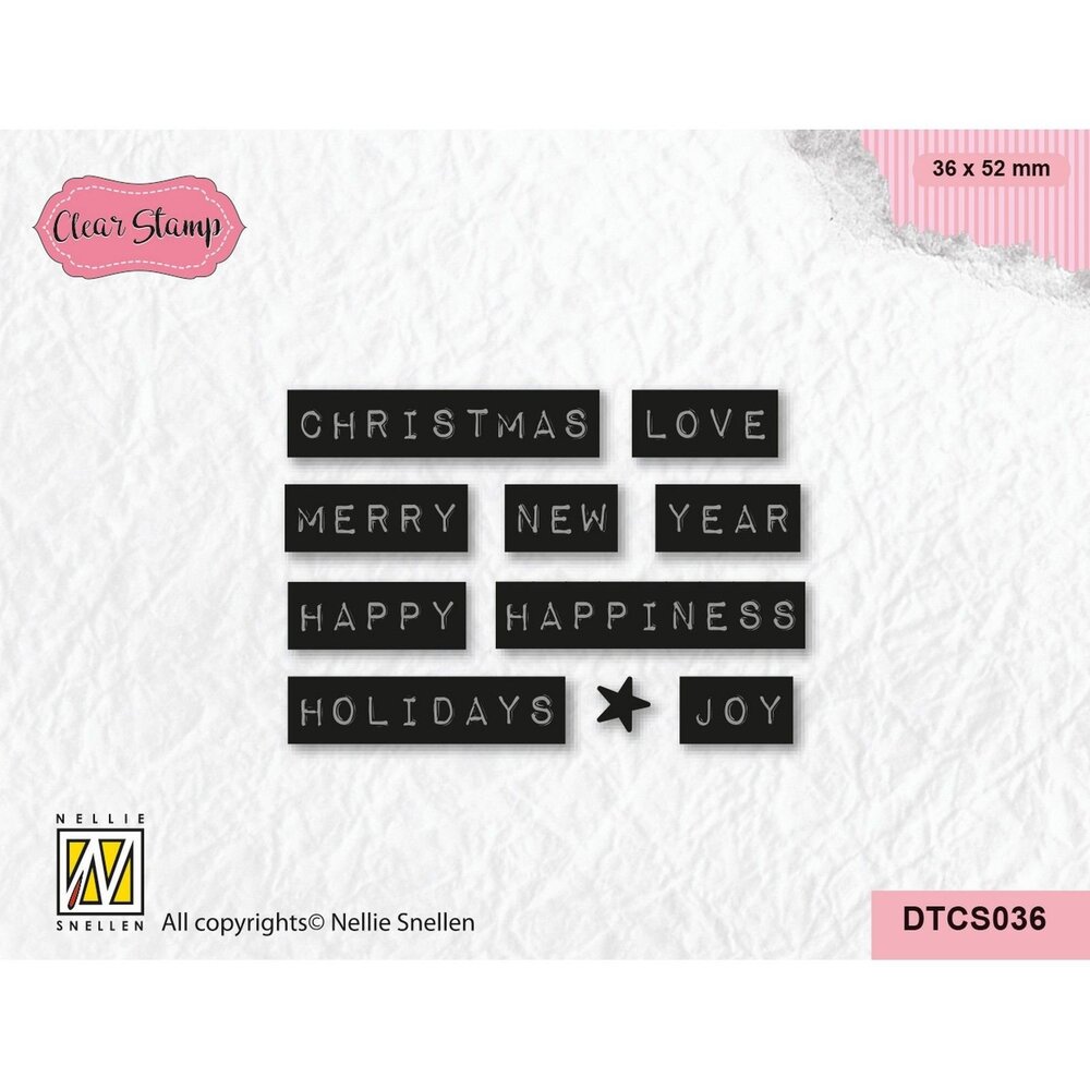 Nellie Snellen Clear Stamp Christmas Love Typed (DTCS036)