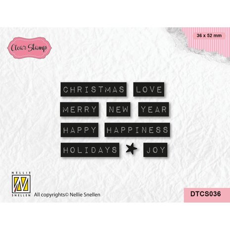 Nellie Snellen Clear Stamp Christmas Love Typed (DTCS036)