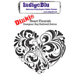 IndigoBlu Heart Flourish A7 Rubber Stamps (IND0148)