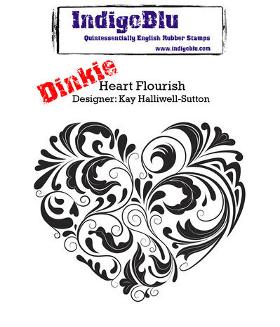 IndigoBlu Heart Flourish A7 Rubber Stamps (IND0148) IndigoBlu Heart Flourish A7 Rubber Stamps (IND0148)