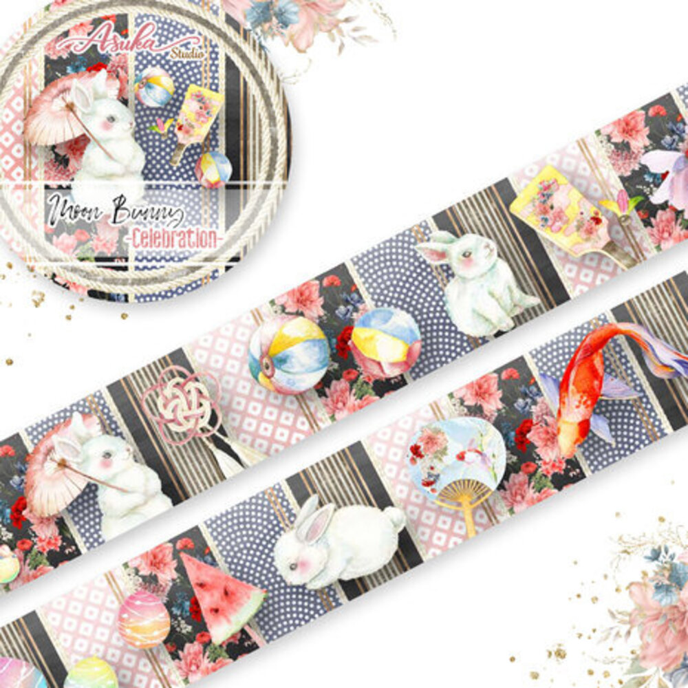 Memory Place Moon Bunny Celebration Washi Tape 15mm (MP-61248)
