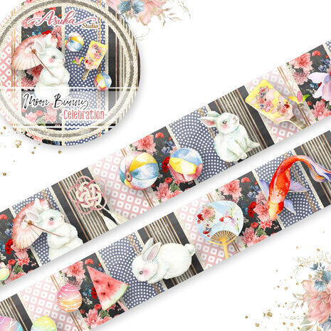 Memory Place Moon Bunny Celebration Washi Tape 15mm (MP-61248)