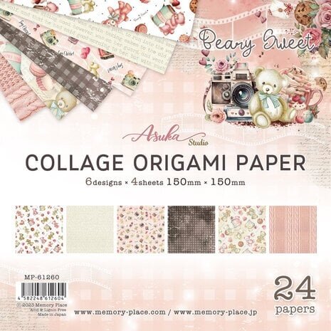 Memory Place Beary Sweet Collage Origami Paper (MP-61260)