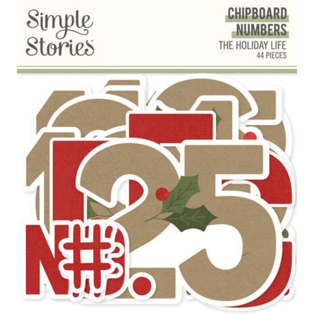 Simple Stories The Holiday Life Chipboard Numbers (20524) Simple Stories The Holiday Life Chipboard Numbers (20524)