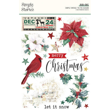 Simple Stories Simple Vintage 'Tis The Season Rub-Ons (20729)