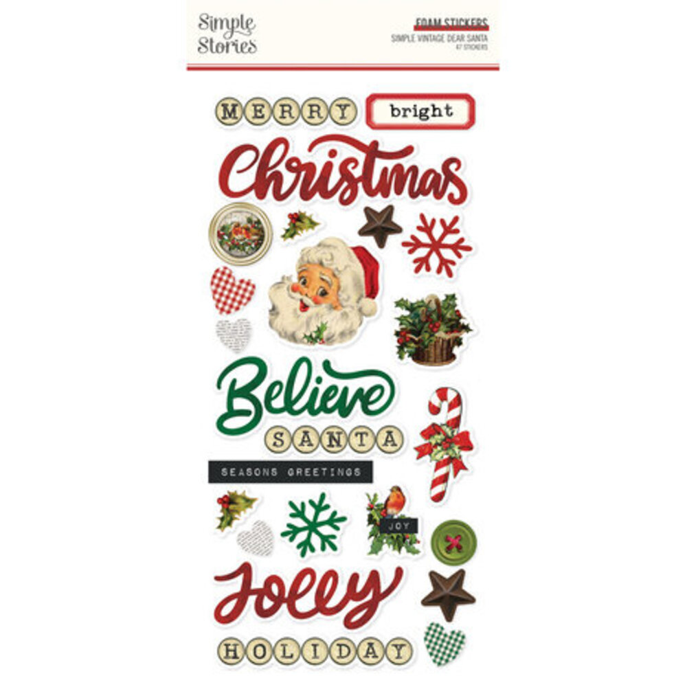 Simple Stories Simple Vintage Dear Santa Foam Stickers (20829)
