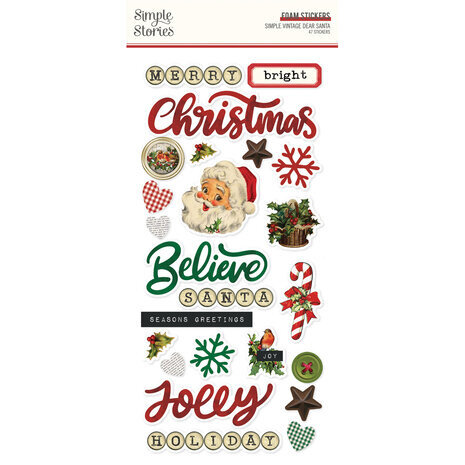 Simple Stories Simple Vintage Dear Santa Foam Stickers (20829)