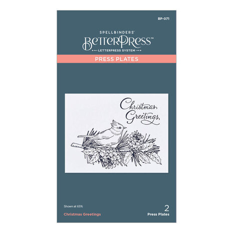 Spellbinders Christmas Greetings Press Plate (BP-071) Spellbinders Christmas Greetings Press Plate (BP-071)