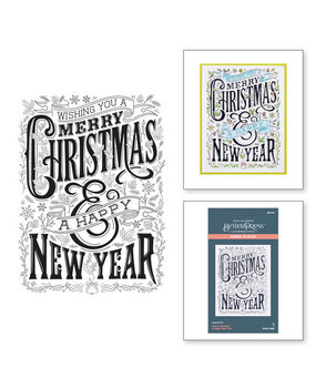 Spellbinders Merry Christmas & Happy New Year Press Plate (BP-072)