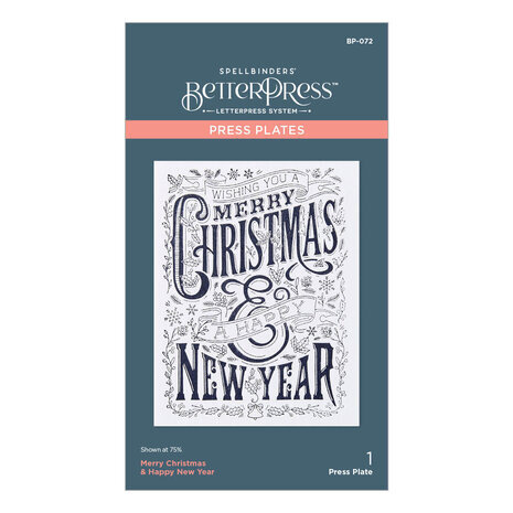 Spellbinders Merry Christmas & Happy New Year Press Plate (BP-072)