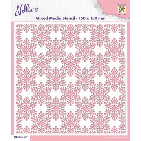 Nellie Snellen Snowflakes Masking Stencil (MMS4K-051) Nellie Snellen Snowflakes Masking Stencil (MMS4K-051)