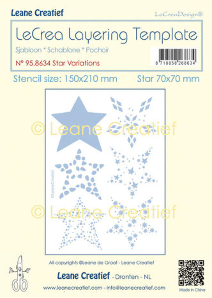 Leane Creatief Masking Stencil Star Variations (95.8634) Leane Creatief Masking Stencil Star Variations (95.8634)