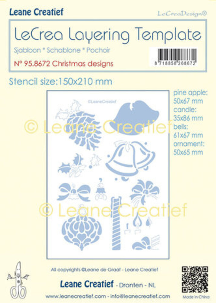 Leane Creatief Masking Stencil Christmas Designs (95.8672) Leane Creatief Masking Stencil Christmas Designs (95.8672)